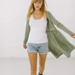 SHOKO Cardigan Mary In Olive Green. Cardigans & Jackets