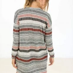 SHOKO Cardigans & Jackets Cardigan Mona Terracotta Stripes.
