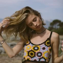 SHOKO Crop Top Biba Black New In