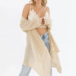 SHOKO Crop Top Cassandra Beige Lace Tops & T-Shirts