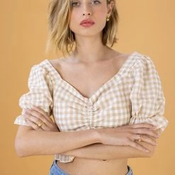 SHOKO Crop Top Cecile Beige New In 5 SHOKO Crop Top Cecile Beige New In