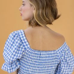 SHOKO Crop Top Cecile Blue New In