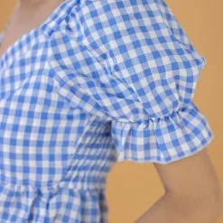 SHOKO Crop Top Cecile Blue New In