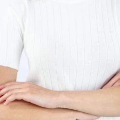 SHOKO Knitwear Crop Top Cecilia White.