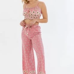 SHOKO Tops & T-Shirts Crop Top Flower Power Pink