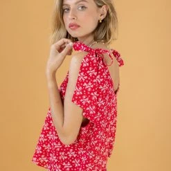 SHOKO Top Ines Red Floral New In 9 SHOKO Top Ines Red Floral New In