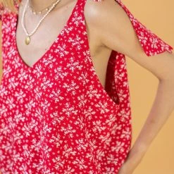 SHOKO Top Ines Red Floral New In 8 SHOKO Top Ines Red Floral New In