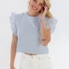 SHOKO Tops & T-Shirts Crop Top Joy BabyBlue