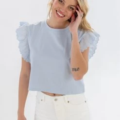SHOKO Tops & T-Shirts Crop Top Joy BabyBlue