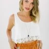 SHOKO Crop Top Liv White Lace