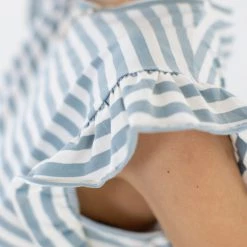 SHOKO Tops & T-Shirts Crop Top Nina Light Blue Stripes