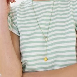 SHOKO Crop Top Nina Light Green Stripes