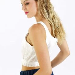 SHOKO Crop Top Rhodes White. Tops & T-Shirts 5 SHOKO Crop Top Rhodes White. Tops & T-Shirts