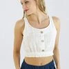 SHOKO Crop Top Rhodes White. Tops & T-Shirts