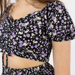 SHOKO Crop Top Violette Black
