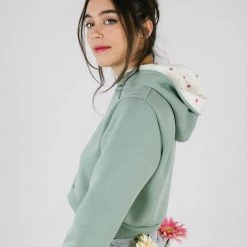 SHOKO Sweaters & Hoodies Cropped Hoodie Confetti Mint By Jo.