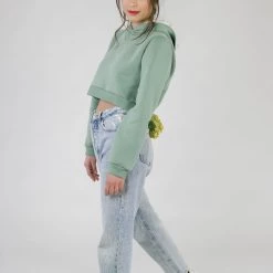 SHOKO Sweaters & Hoodies Cropped Hoodie Confetti Mint By Jo.