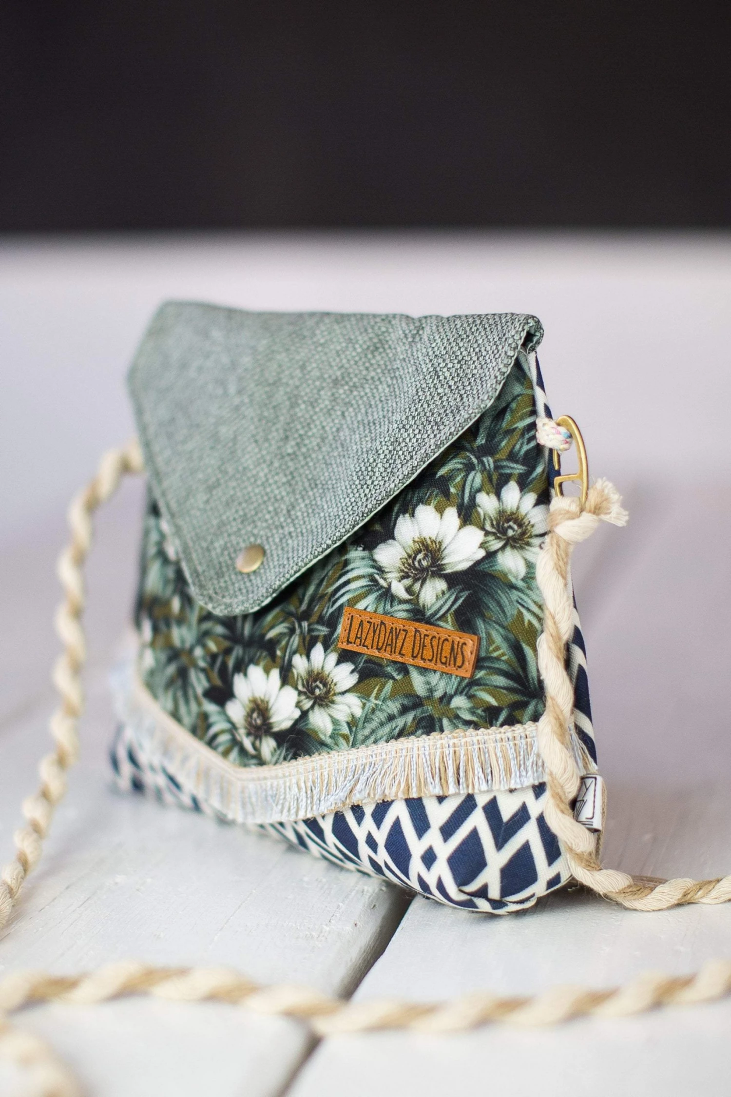 Shoko Bags Crossbody Bag Andalousia In Grey Floral Bags 2 Shoko Bags Crossbody Bag Andalousia In Grey Floral Bags