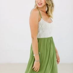 SHOKO Dresses Dress Adele Green Lace.