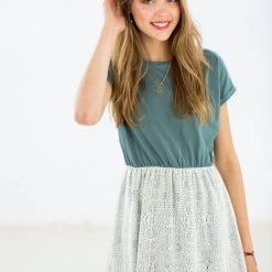 SHOKO Dress Annie Dark Green Lace