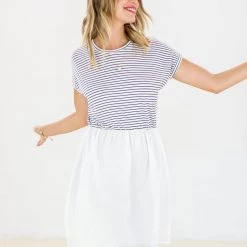 SHOKO Dress Annie White Navy. 12 SHOKO Dress Annie White Navy.