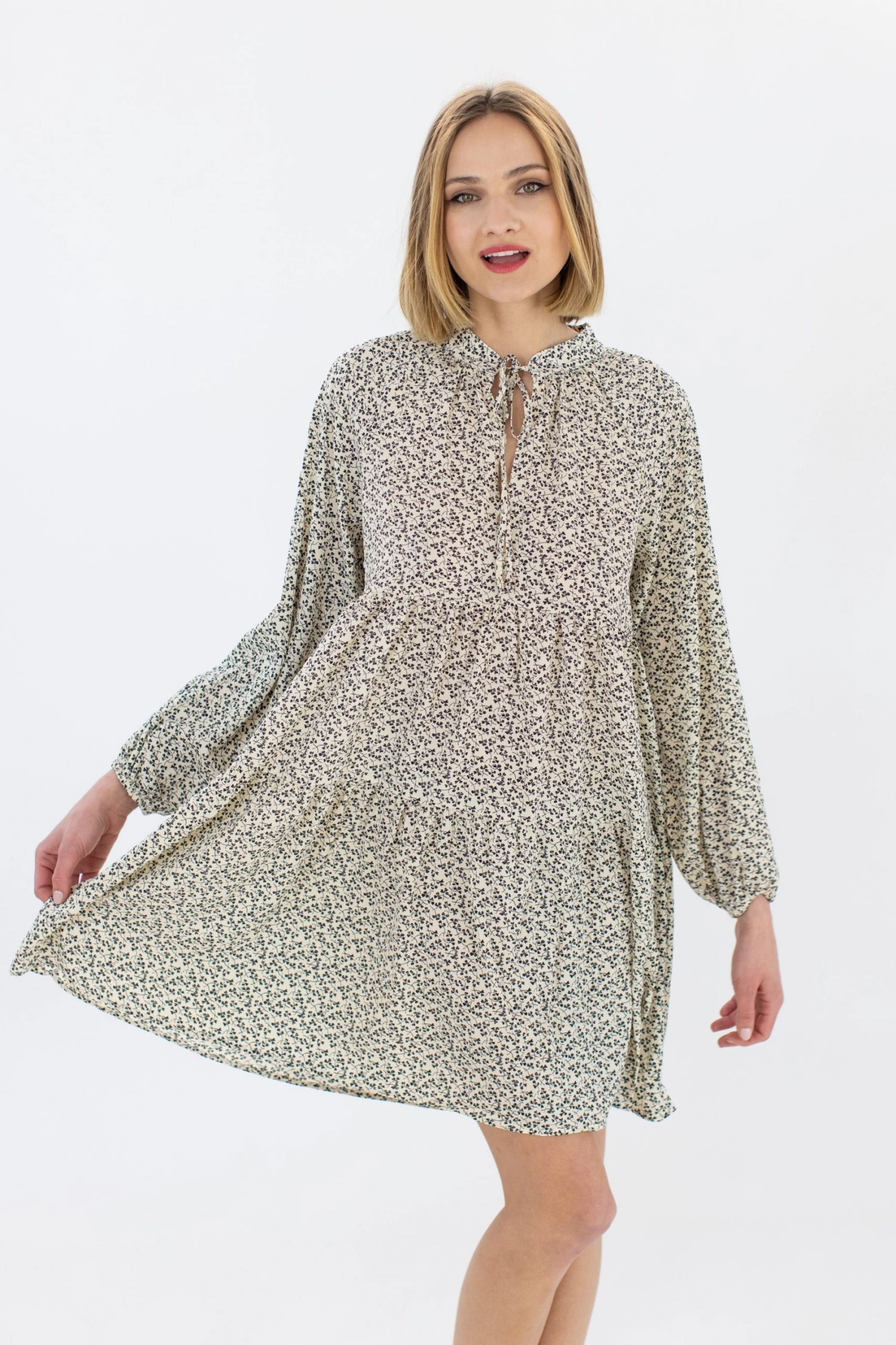 SHOKO Dress Glen Cream Floral 1 SHOKO Dress Glen Cream Floral