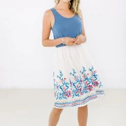 SHOKO Dresses Dress Lucy Blue Folk Floral.