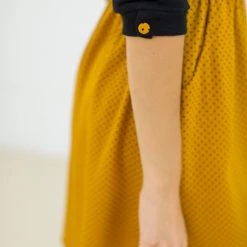 SHOKO Dresses Dress Luiza Black Mustard Polka Dots