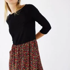 SHOKO Dress Luiza Black Red Floral. Dresses