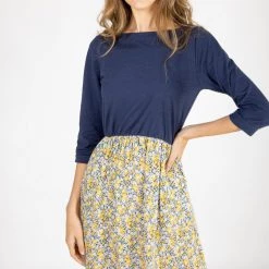 SHOKO Dress Luiza Dark Blue Floral. Dresses