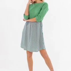 SHOKO Dresses Dress Luiza Pastel Green Geo.