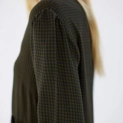 SHOKO Dress Mariza Olive Checkered.