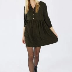 SHOKO Dress Mariza Olive Checkered.