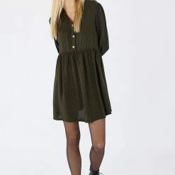 SHOKO Dress Mariza Olive Checkered.