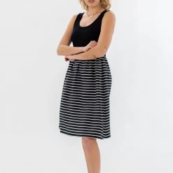SHOKO Dresses Dress Maya Black Stripes.