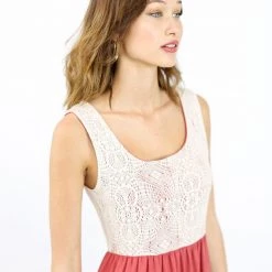 SHOKO Dress Maya Cream Lace & Pomegranate. Dresses