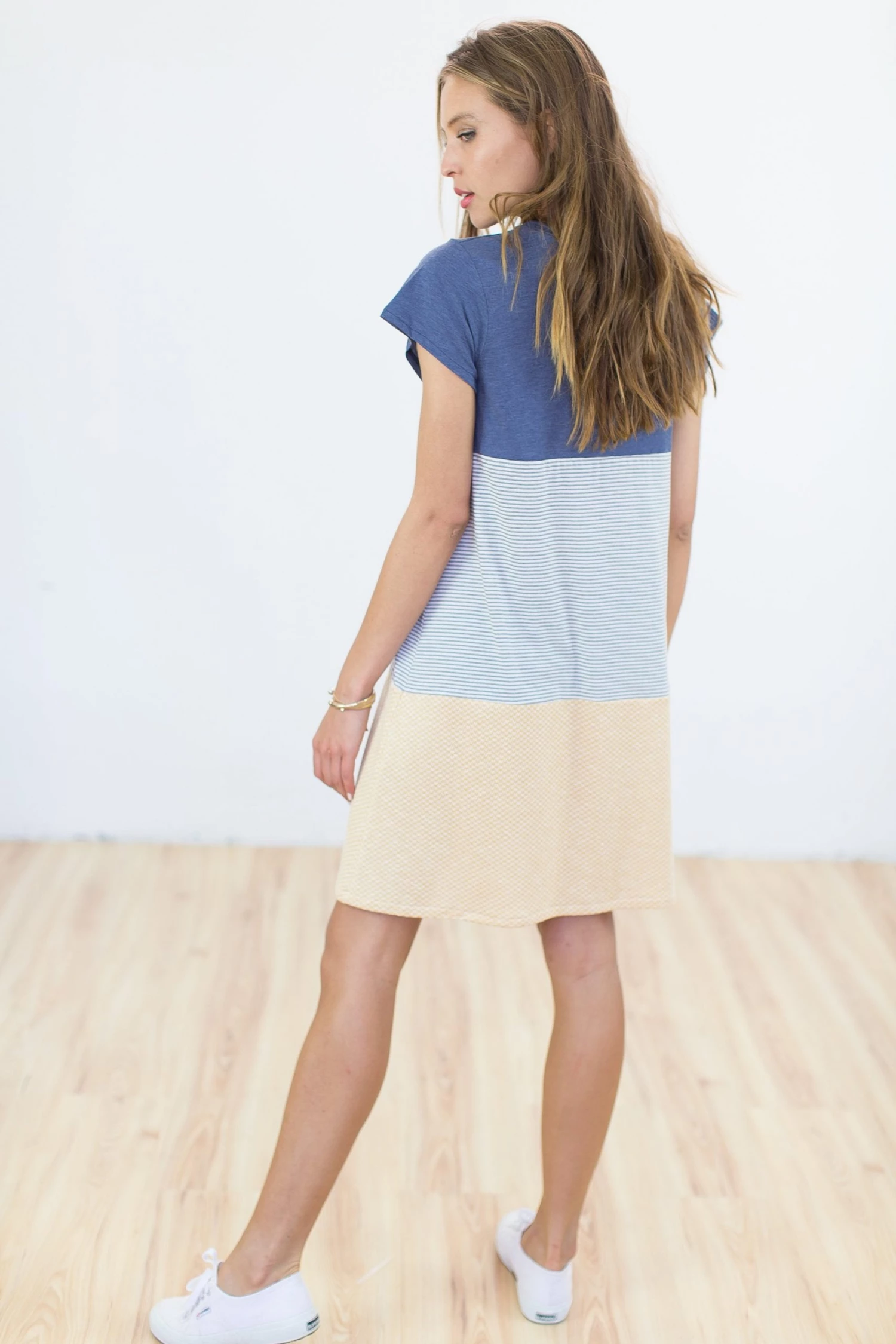 SHOKO Dresses Dress Mia Navy Stripes & Yellow Chevron. 6 SHOKO Dresses Dress Mia Navy Stripes & Yellow Chevron.