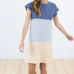 SHOKO Dresses Dress Mia Navy Stripes & Yellow Chevron. 8 SHOKO Dresses Dress Mia Navy Stripes & Yellow Chevron.