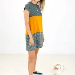 SHOKO Dress Mia Pumpkin Stripes.