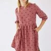 SHOKO Dress Naria Dusty Pink Polka Dots.