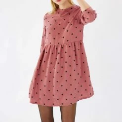 SHOKO Dress Naria Dusty Pink Polka Dots. 12 SHOKO Dress Naria Dusty Pink Polka Dots.