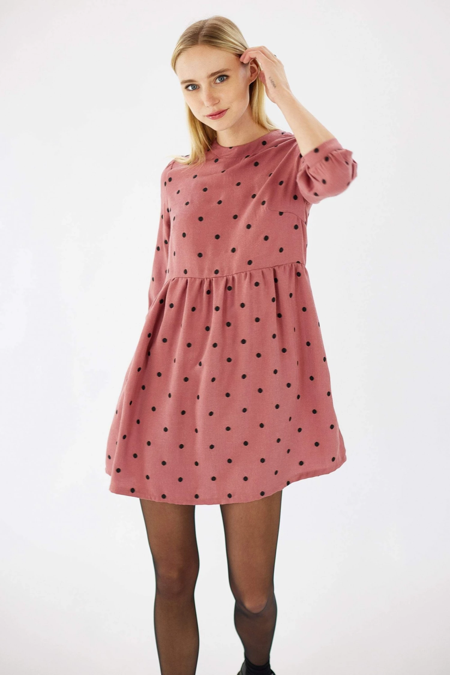 SHOKO Dress Naria Dusty Pink Polka Dots. 6 SHOKO Dress Naria Dusty Pink Polka Dots.