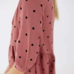 SHOKO Dress Naria Dusty Pink Polka Dots.