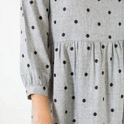 SHOKO Dress Naria In Grey Polka Dots.