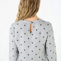 SHOKO Dress Naria In Grey Polka Dots.