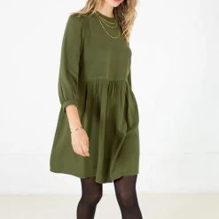 SHOKO Dress Naria In Olive Green.