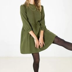 SHOKO Dress Naria In Olive Green.