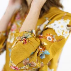 SHOKO Dresses Dress Naria Mustard Floral.