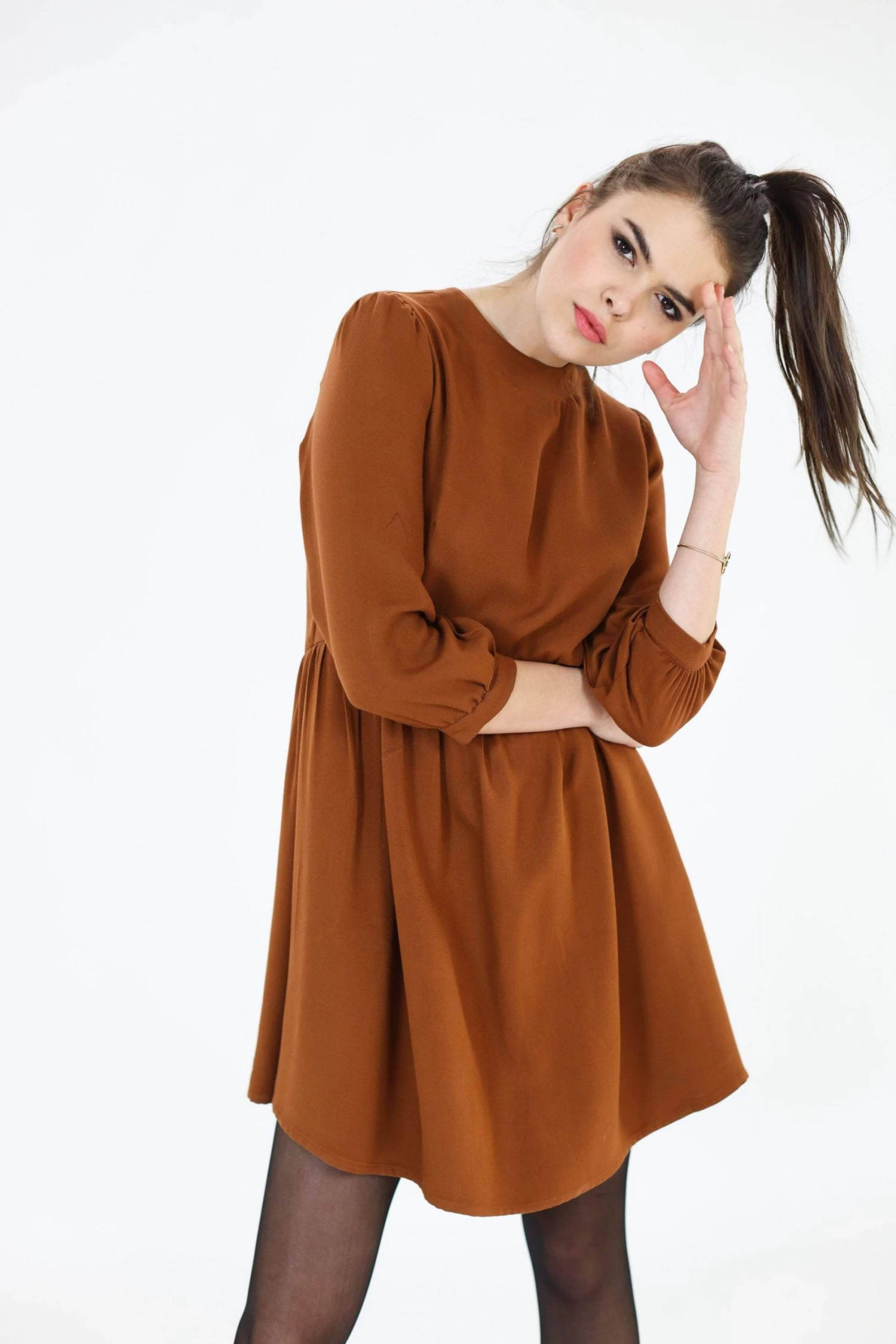 SHOKO View All Dress Naria Reddish Brown.