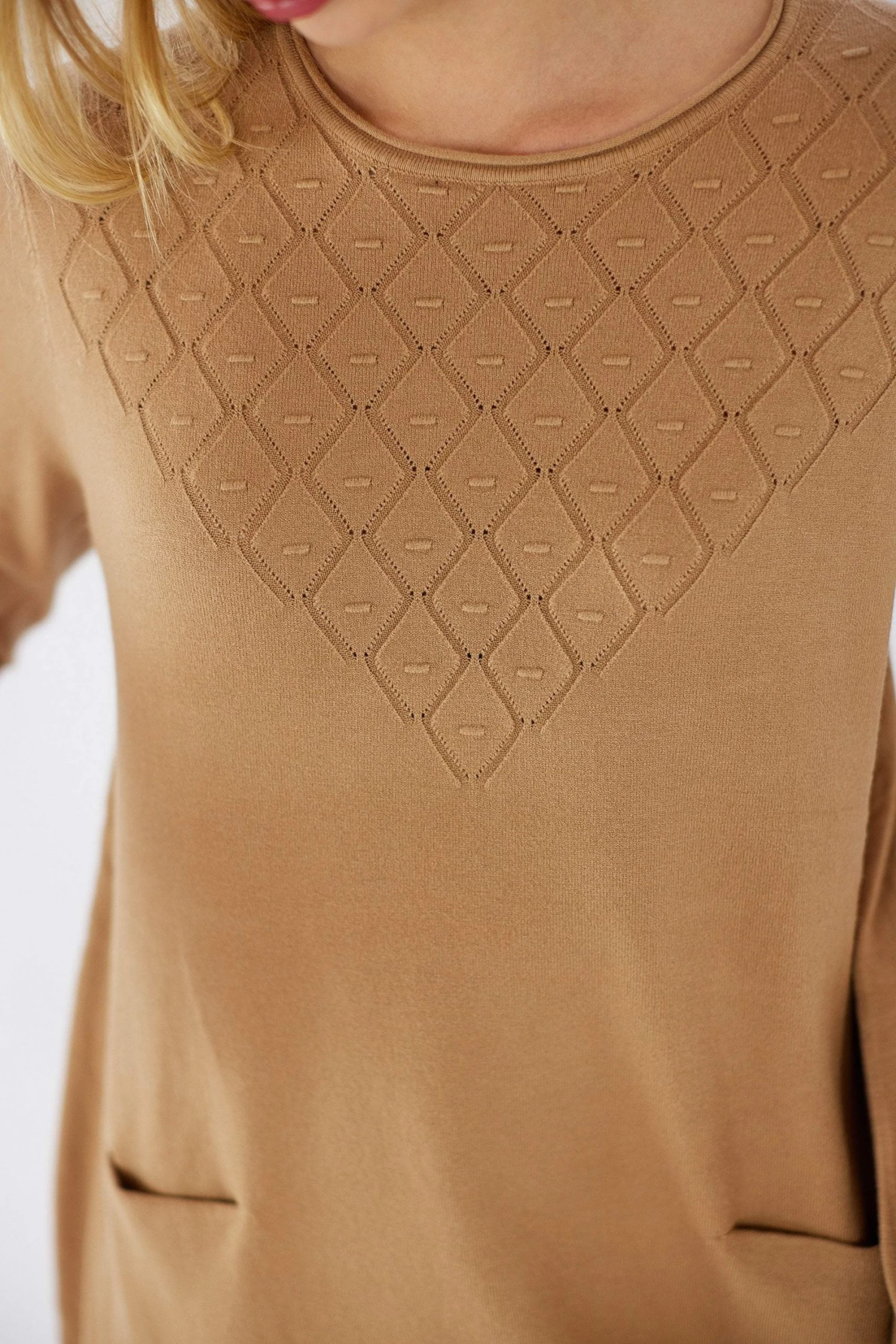 SHOKO Dresses Dress Rhomby Knit Mocha 2 SHOKO Dresses Dress Rhomby Knit Mocha